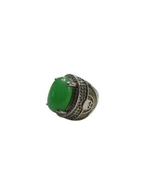 Green Jadeite Skull Ring